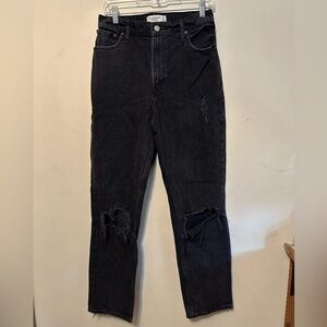 Abercrombie & Fitch The 90s Straight Ultra High Rise Jeans Size 6‎ 28 Distressed